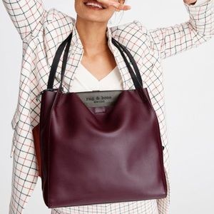 rag & bone Deep Burgundy Tote with Black Handles